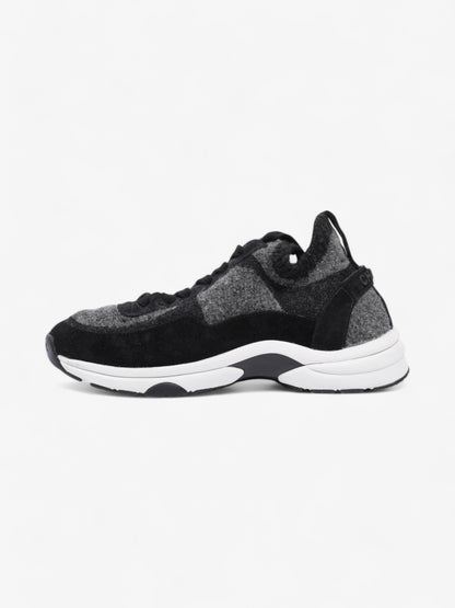 Chanel CC Logo Sneakers Grey / Black Wool EU 37 UK 4