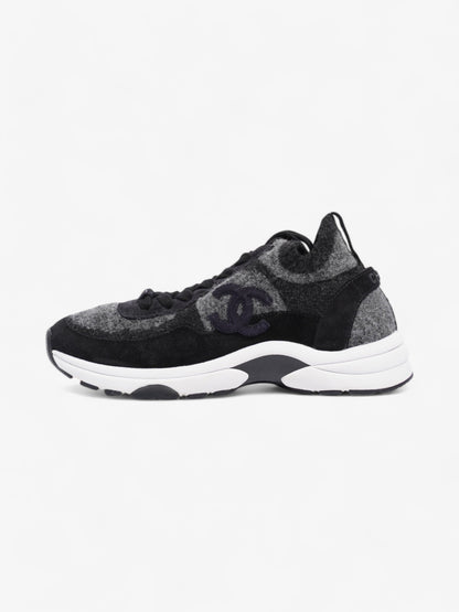 Chanel CC Logo Sneakers Grey / Black Wool EU 37 UK 4