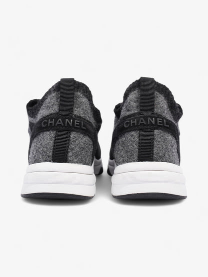 Chanel CC Logo Sneakers Grey / Black Wool EU 37 UK 4