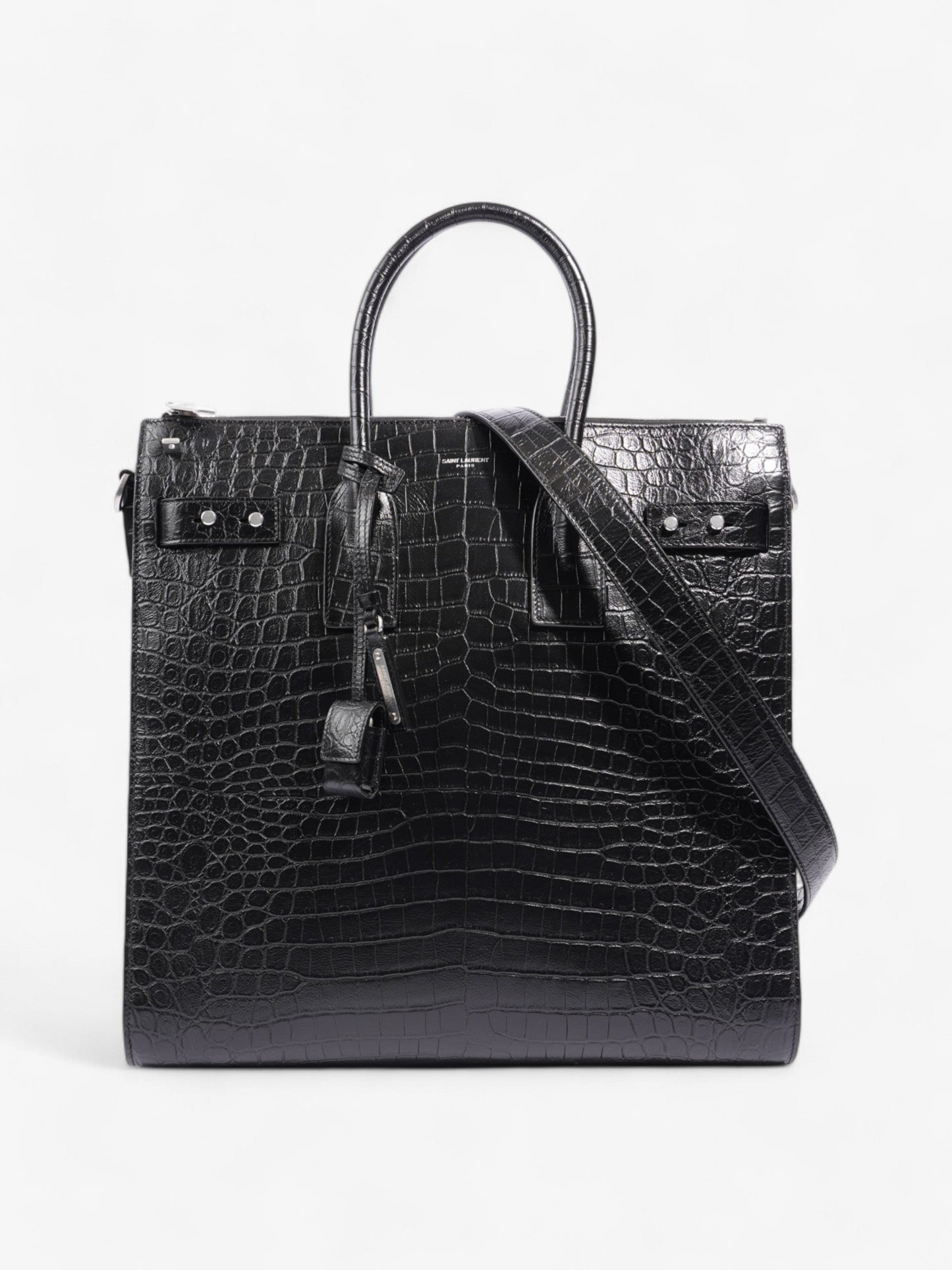 Saint Laurent Sac De Jour Black Embossed Leather North/South