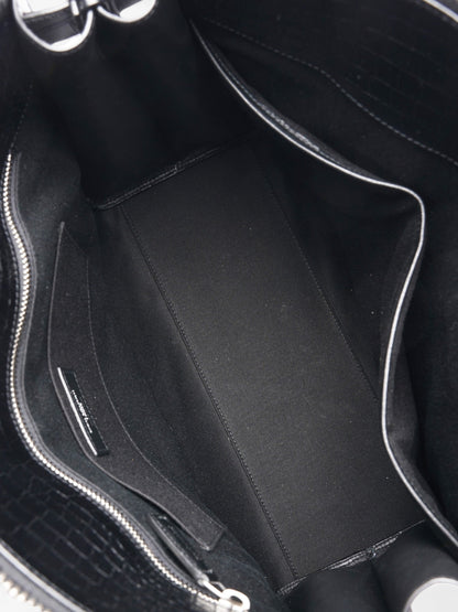 Saint Laurent Sac De Jour Black Embossed Leather North/South