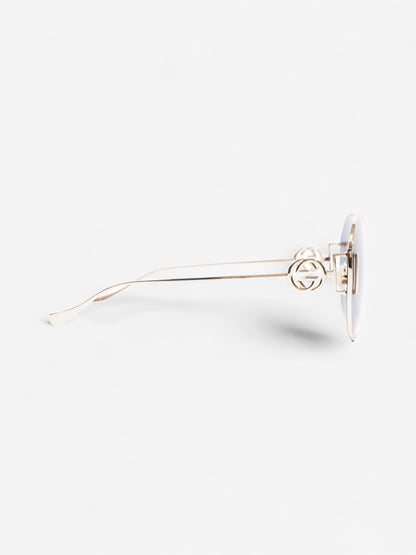 Gucci Interlocking G Sunglasses Gold / Black Acetate 140mm