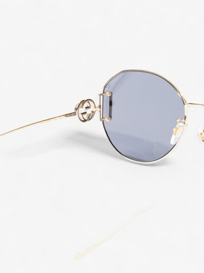 Gucci Interlocking G Sunglasses Gold / Black Acetate 140mm