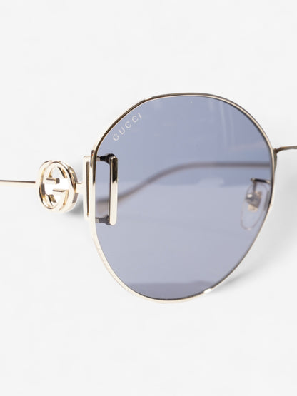 Gucci Interlocking G Sunglasses Gold / Black Acetate 140mm