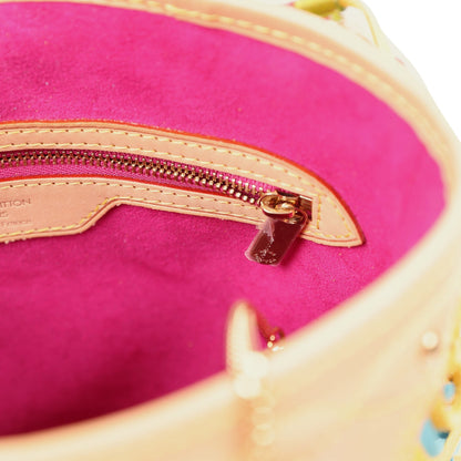 Louis Vuitton Vintage White Multicolor Fringe Bucket Bag