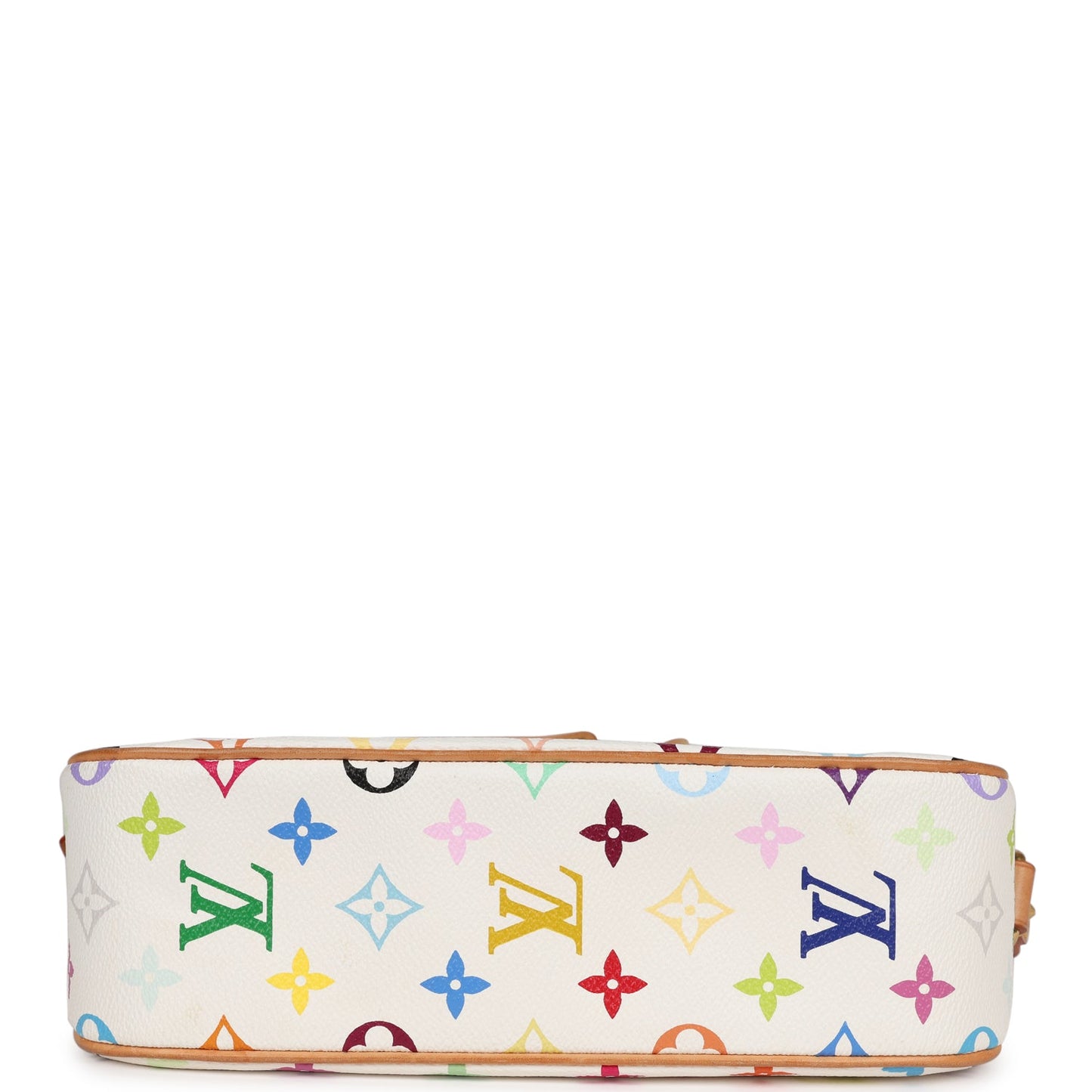 Louis Vuitton Vintage Sologne White Multicolor Canvas Gold Hardware