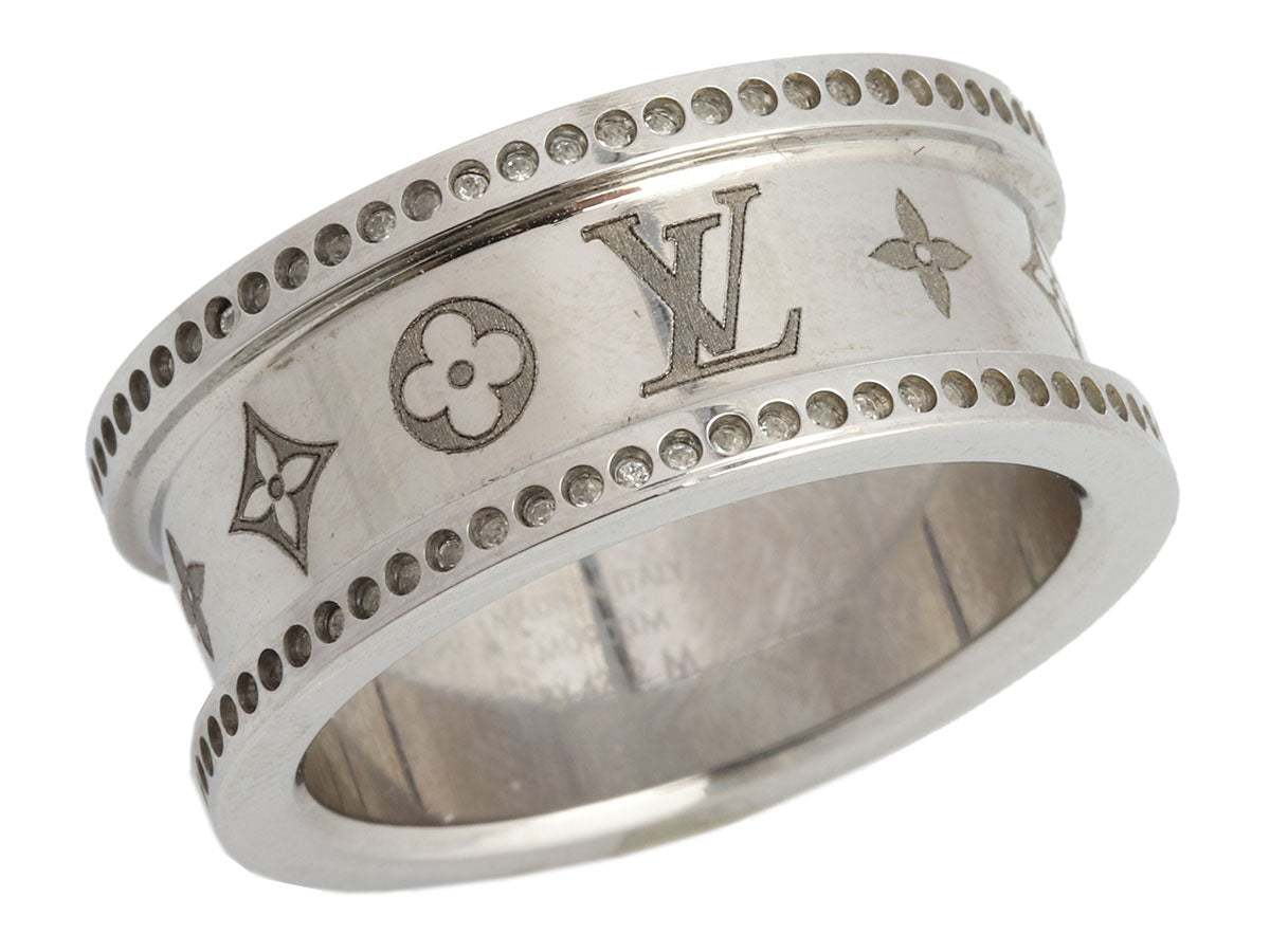 Louis Vuitton Silver Monogram Ring