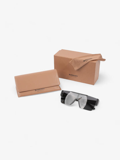 Burberry Shield-Frame Sunglasses Black Acetate 140mm