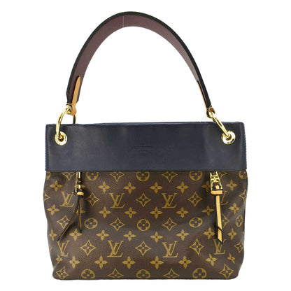 LOUIS VUITTON Tuileries Besace Monogram Canvas Shoulder Bag Navy Blue