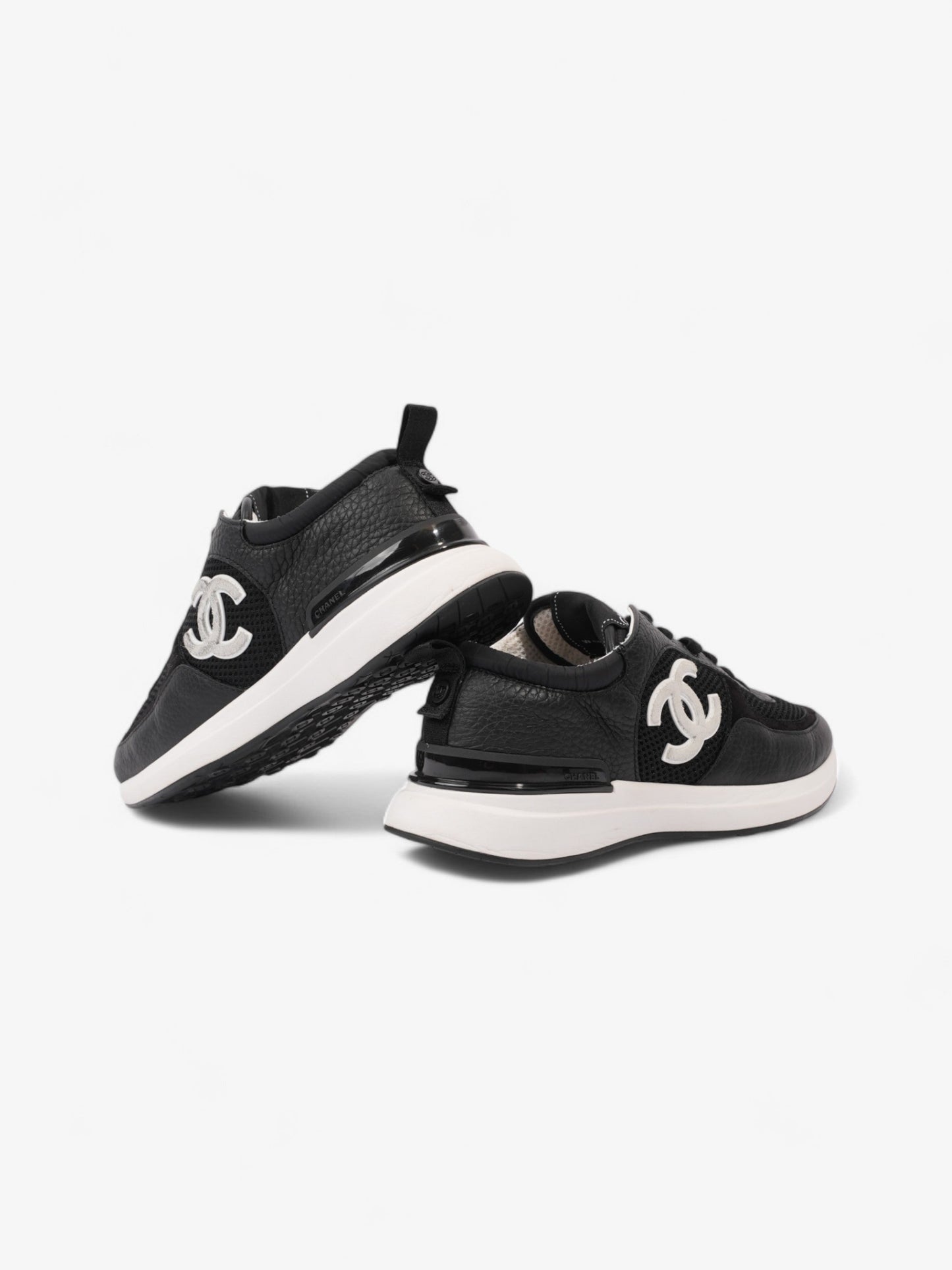 Chanel CC Sneakers Black / White Mesh EU 37.5 UK 4.5