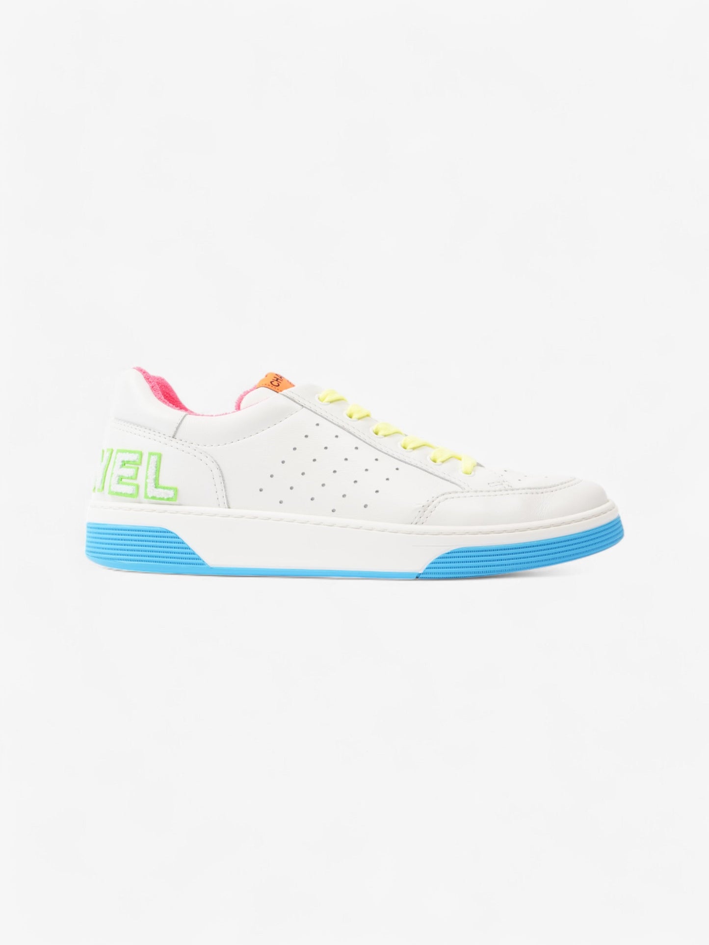 Chanel Logo Sneakers White  / Green / Blue Leather EU 46 UK 12