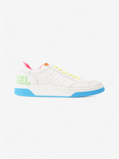 Chanel Logo Sneakers White  / Green / Blue Leather EU 46 UK 12