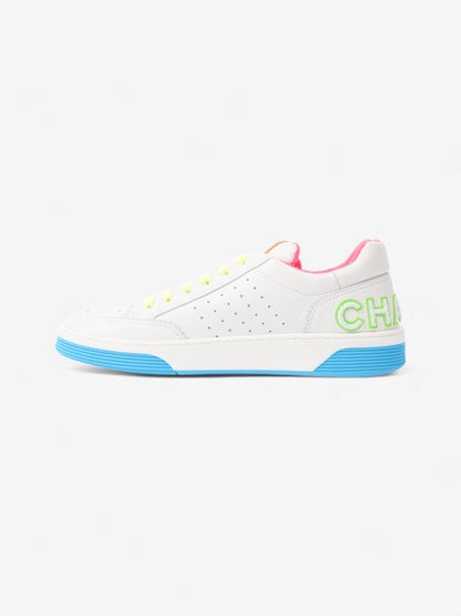 Chanel Logo Sneakers White  / Green / Blue Leather EU 46 UK 12