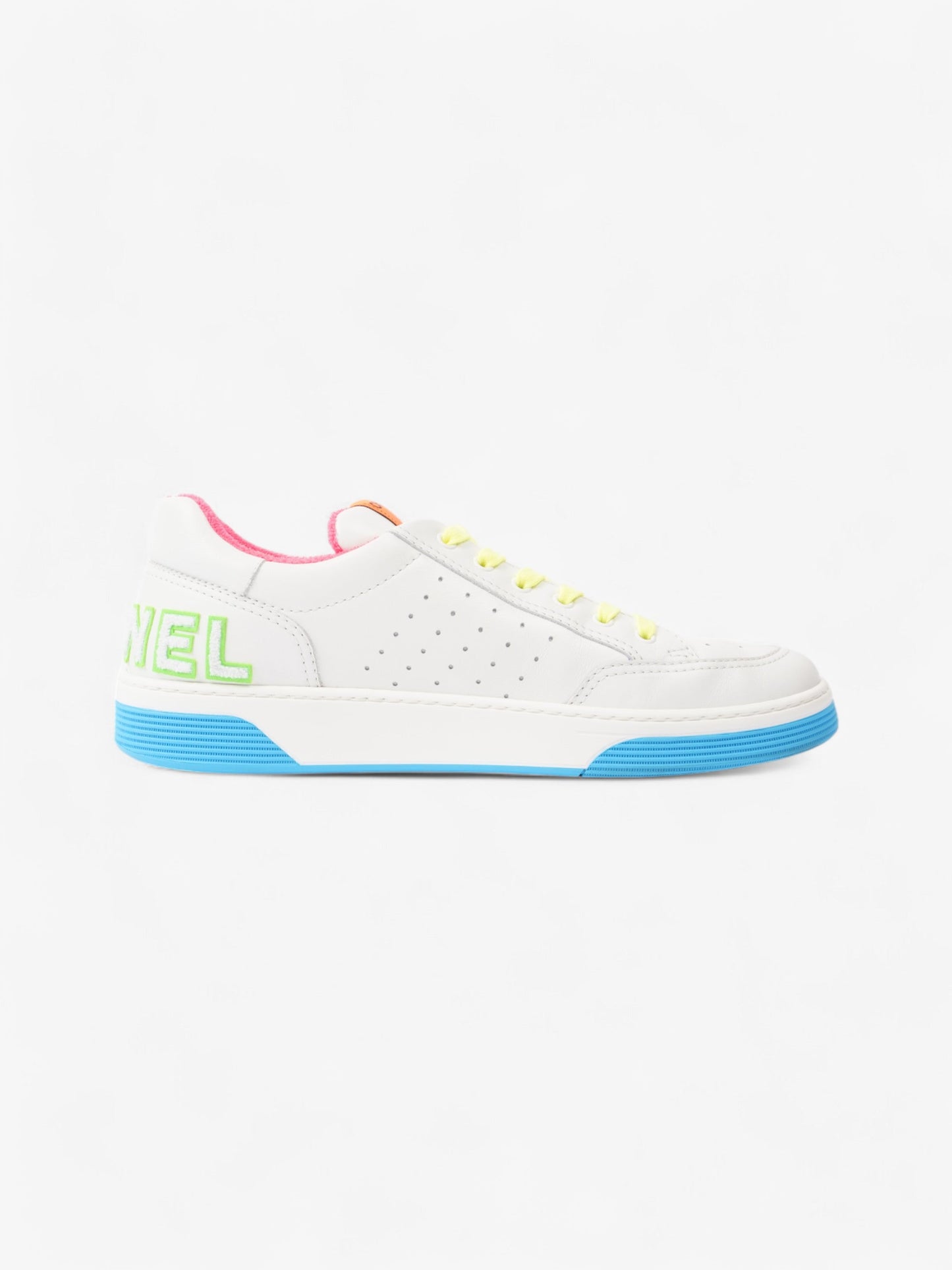 Chanel Logo Sneakers White  / Green / Blue Leather EU 46 UK 12