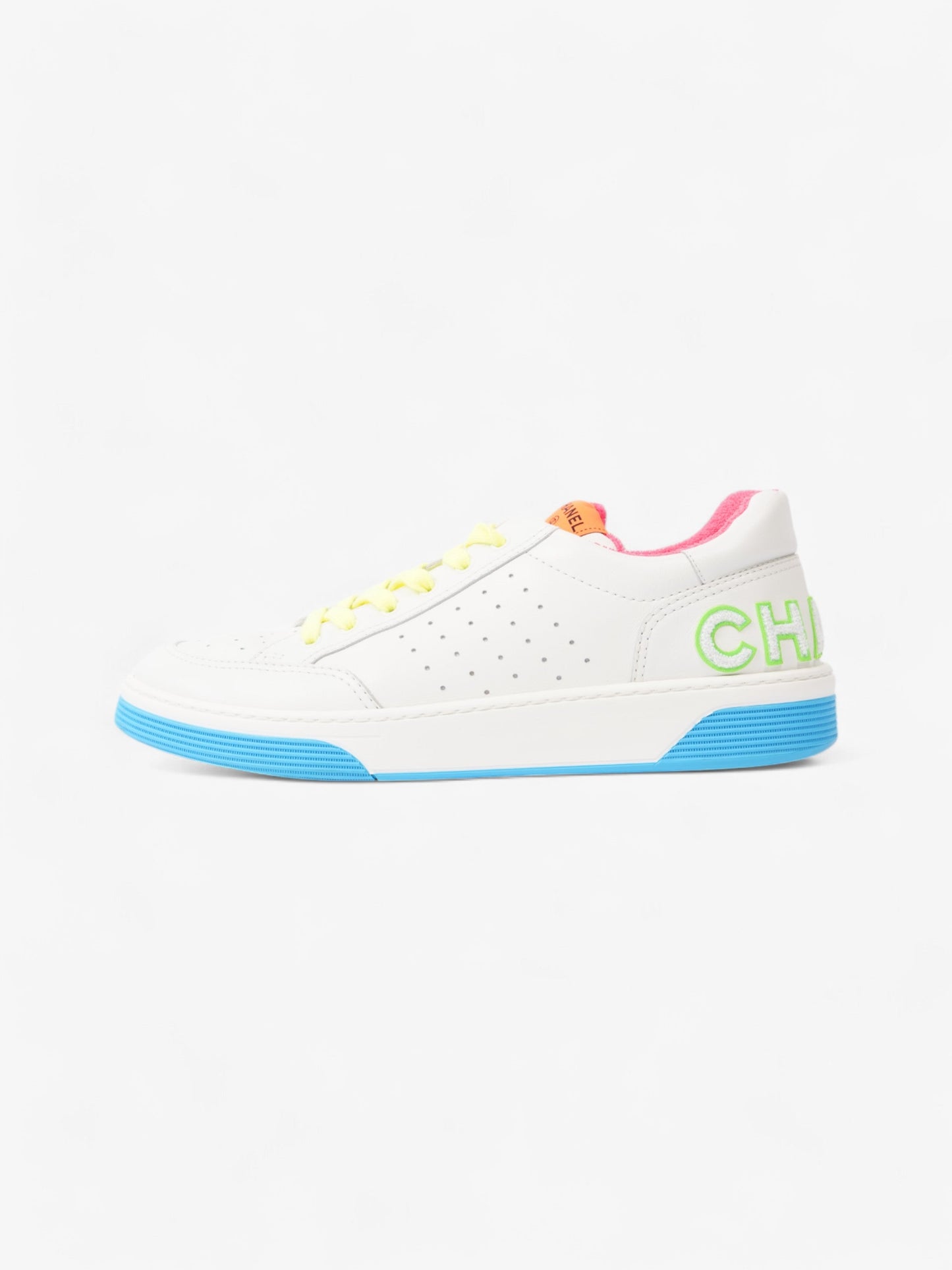 Chanel Logo Sneakers White  / Green / Blue Leather EU 46 UK 12