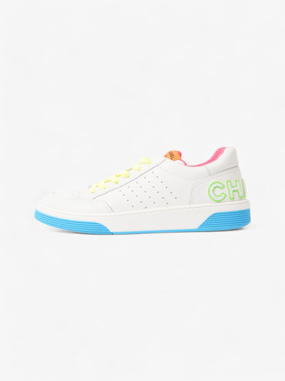 Chanel Logo Sneakers White  / Green / Blue Leather EU 46 UK 12