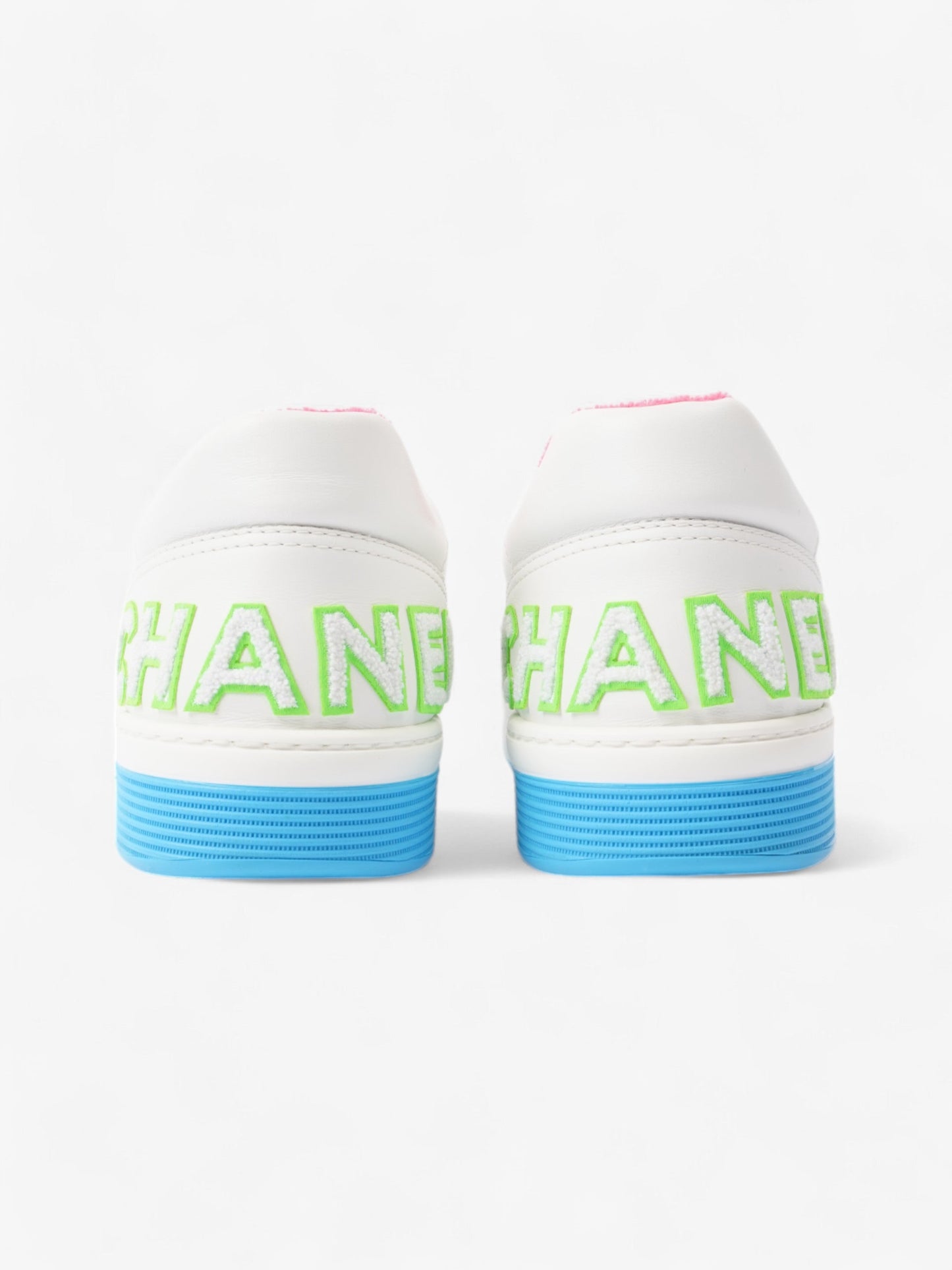 Chanel Logo Sneakers White  / Green / Blue Leather EU 46 UK 12