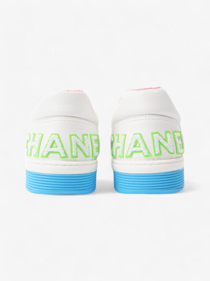 Chanel Logo Sneakers White  / Green / Blue Leather EU 46 UK 12