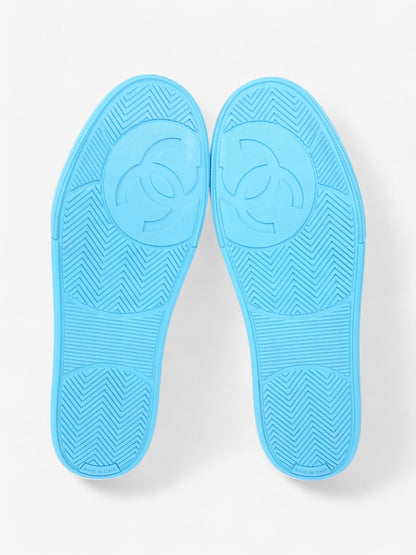 Chanel Logo Sneakers White  / Green / Blue Leather EU 46 UK 12
