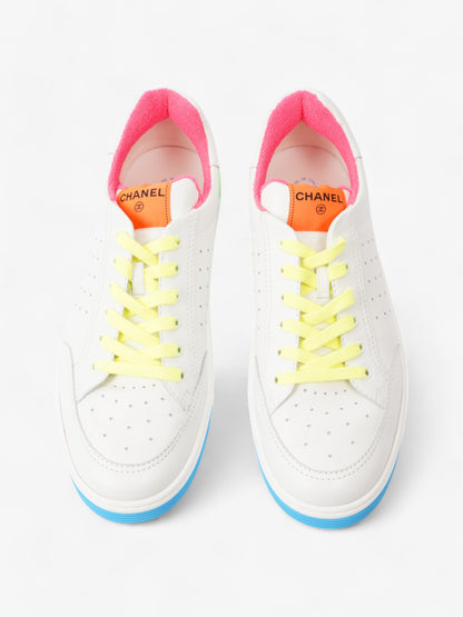 Chanel Logo Sneakers White  / Green / Blue Leather EU 46 UK 12