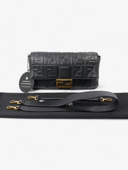 Fendi Baguette Black Lambskin Leather Large