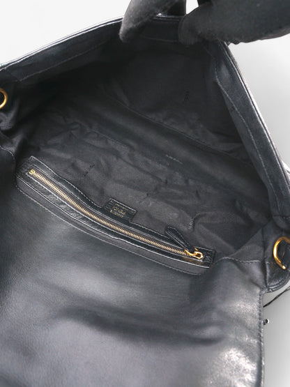 Fendi Baguette Black Lambskin Leather Large