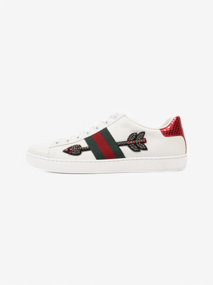 Gucci Ace Embroidered Sneakers  White  / Green / Red Leather EU 38.5 UK 5.5
