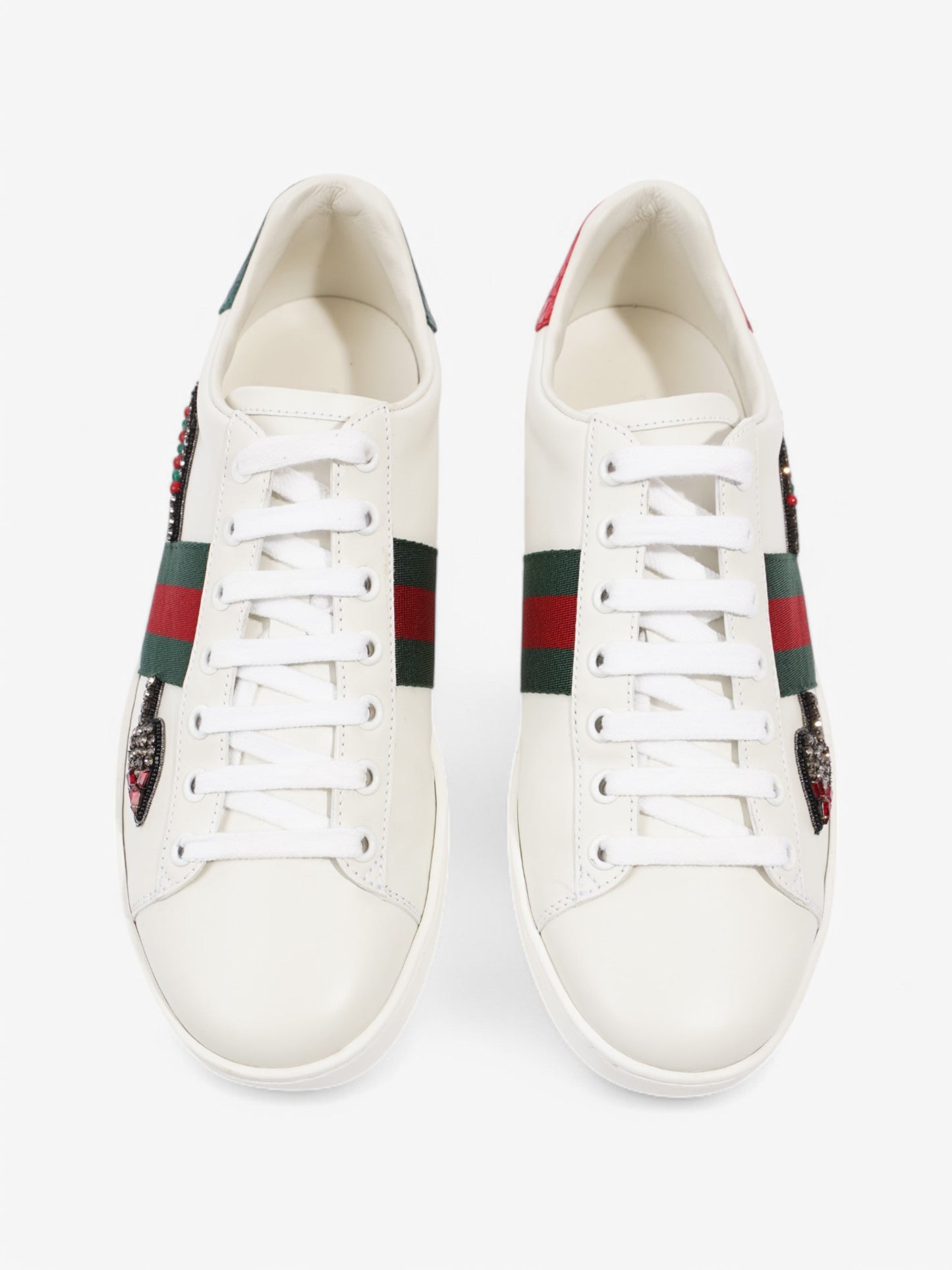 Gucci Ace Embroidered Sneakers  White  / Green / Red Leather EU 38.5 UK 5.5