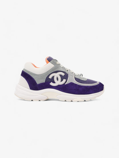 Chanel CC Logo Sneakers Blue / White / Orange Suede EU 39.5 UK 6.5