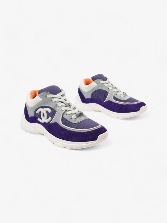 Chanel CC Logo Sneakers Blue / White / Orange Suede EU 39.5 UK 6.5