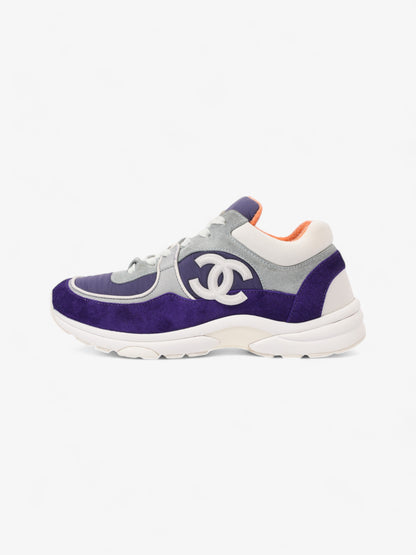 Chanel CC Logo Sneakers Blue / White / Orange Suede EU 39.5 UK 6.5