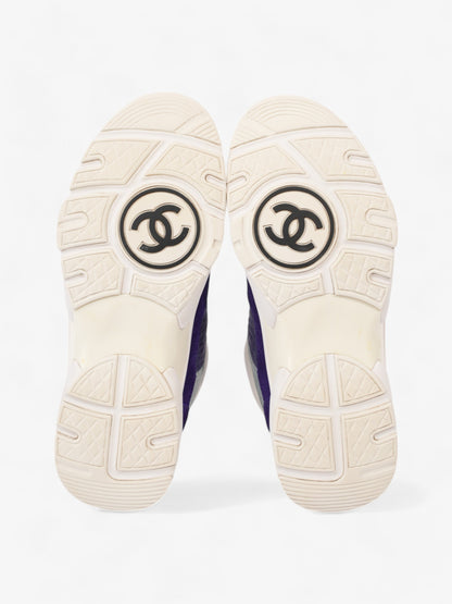 Chanel CC Logo Sneakers Blue / White / Orange Suede EU 39.5 UK 6.5