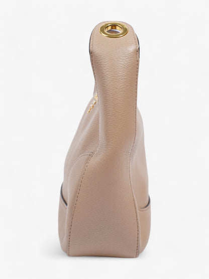 Prada Prada Zipped Hobo Taupe Calfskin Leather Beige Leather