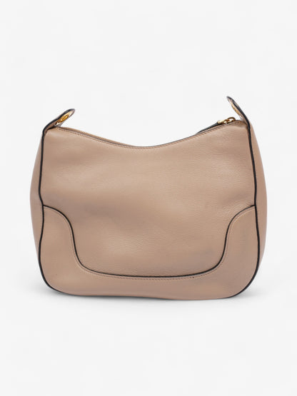 Prada Prada Zipped Hobo Taupe Calfskin Leather Beige Leather