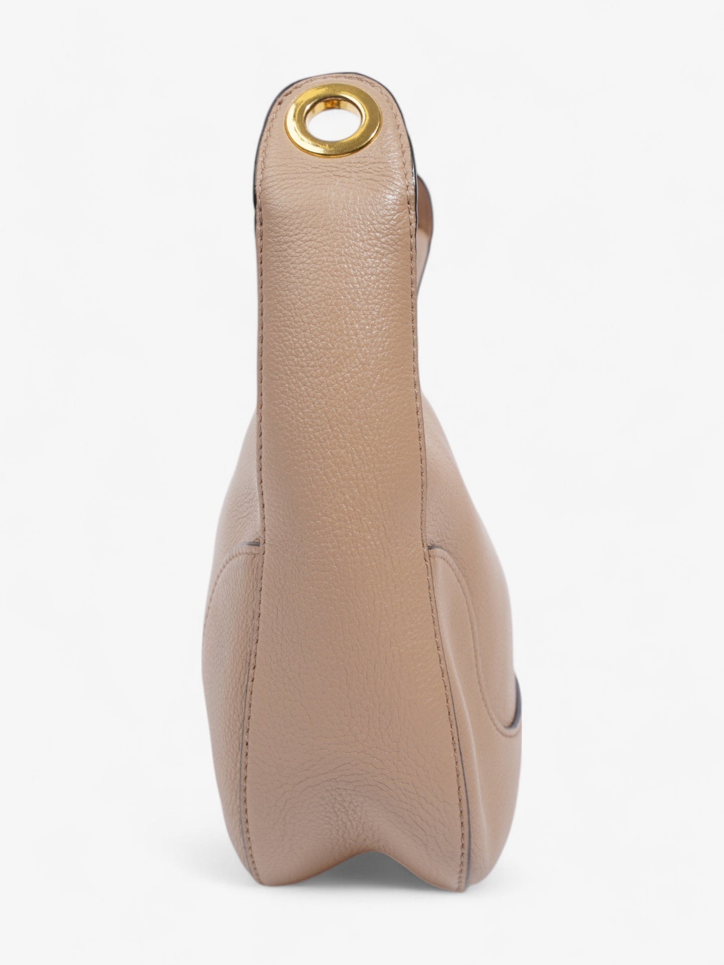 Prada Prada Zipped Hobo Taupe Calfskin Leather Beige Leather