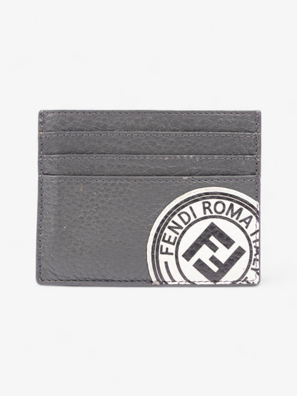 Fendi Roma Card Holder Charcoal / White Leather