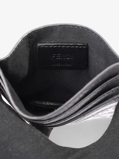 Fendi Roma Card Holder Charcoal / White Leather