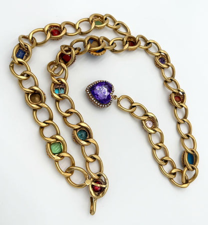 Chanel 1995 Vintage Barbie Red Heart Chain Belt