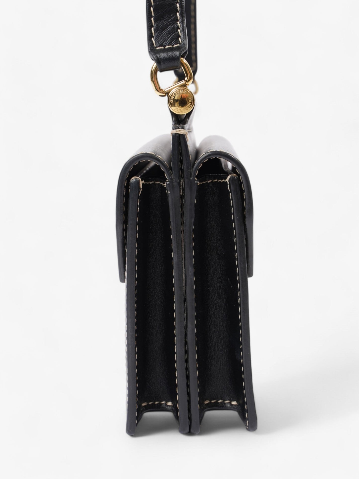 Burberry Horseferry Print Title Bag Beige / Black Canvas Mini