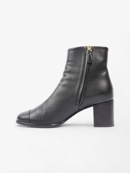 Chanel CC Boots 50 Black / Gold Leather EU 37.5 UK 4.5