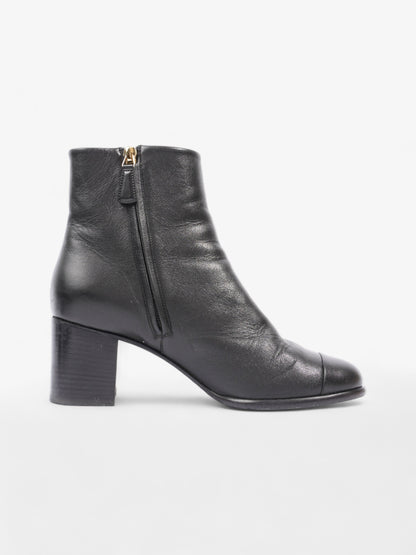 Chanel CC Boots 50 Black / Gold Leather EU 37.5 UK 4.5
