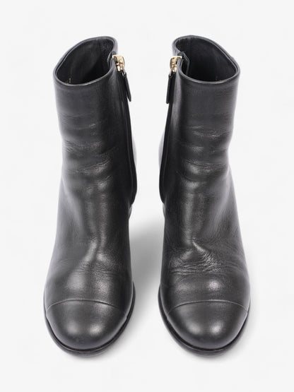 Chanel CC Boots 50 Black / Gold Leather EU 37.5 UK 4.5