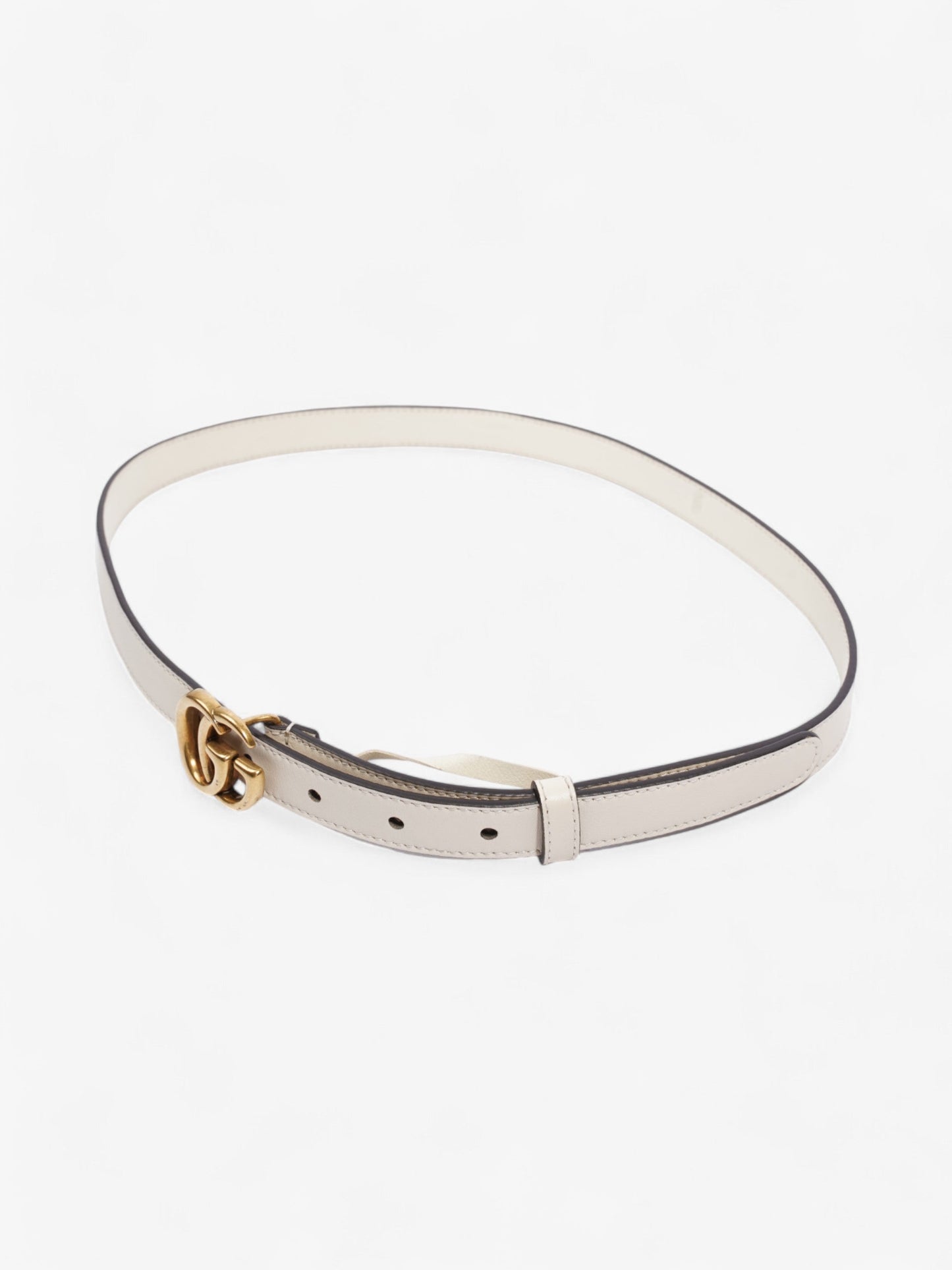 Gucci GG Marmont Thin Belt Cream / Gold Leather 85cm / 34"