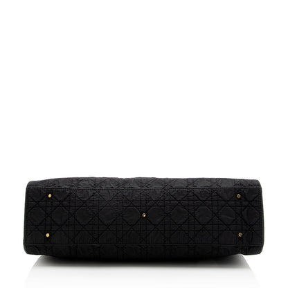 Dior Vintage Nylon Lady Dior Fold Over Large Satchel (SHF-18340)