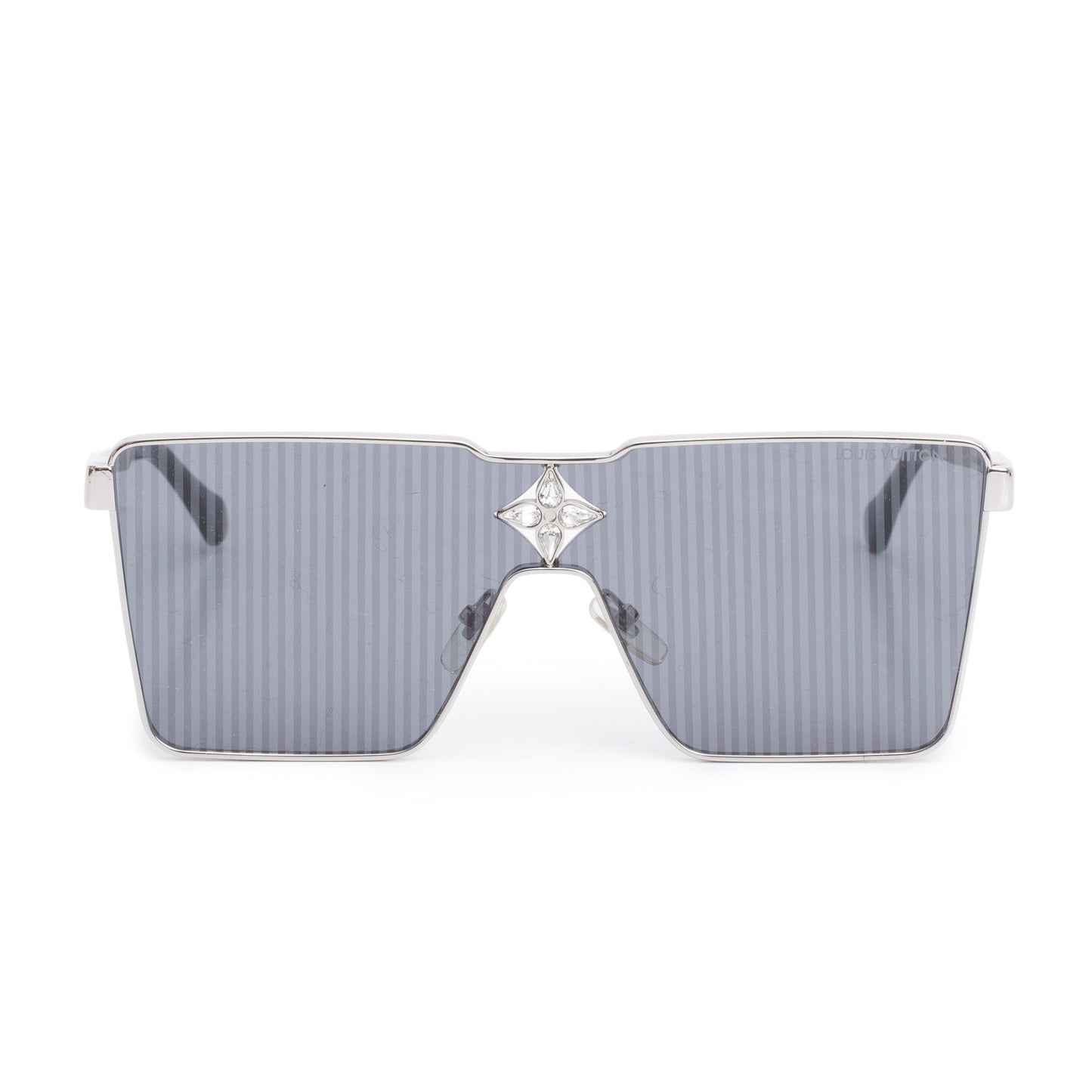 Louis Vuitton 2022 Z1815U Black Acetate  Silver Tone Cyclone Metal Sunglasses