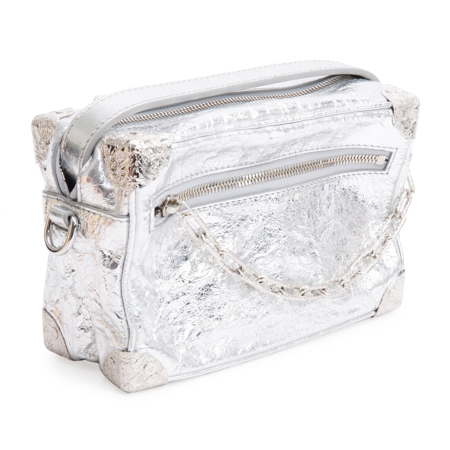Louis Vuitton 2023 Silver Aluminum & Cowhide Leather Mini Soft Trunk Crushed Bag