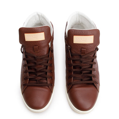 Louis Vuitton Brown Leather Surfside High-Top Sneakers, Size 8 w/ Box