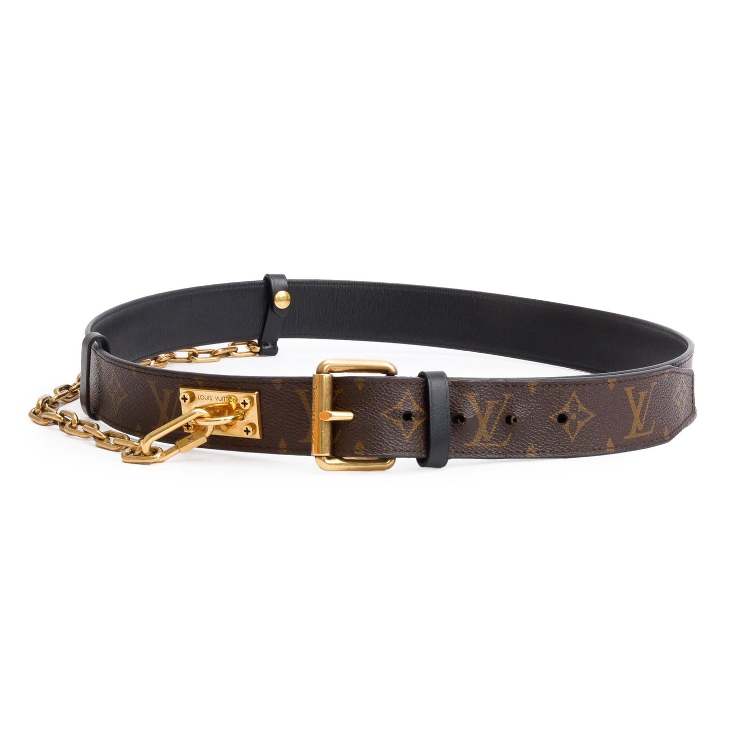 Louis Vuitton Monogram Canvas Signature Chain 35 MM Belt, Size 85 36 w/ Box & Receipt