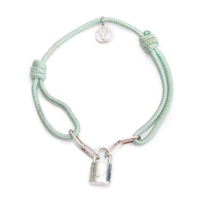 Louis Vuitton Sterling Silver Lockit X Virgil Abloh Green Cord Bracelet
