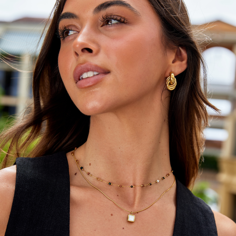 Lulu Beaded Stone Necklace